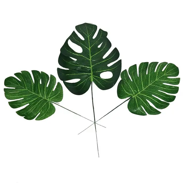 10pcs High Simulation Artificial Monstera Tropical Plant Leaf Home Party Office Store Decorations