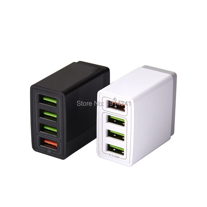 1000 шт/партия 4 usb порта быстрое зарядное устройство QC 3,0 USB настенное зарядное устройство для iphone X 8 7 6 iPad samsung быстрое зарядное устройство EU/US/зарядное устройство с европейской вилкой
