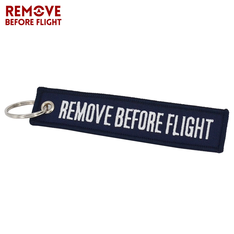 Remove Before Flight OEM Key Chains Navy Blue Embroidery Key Fobs Chains Jewelry Aviation Gifts Chaveiro Masculino Berloques (1)