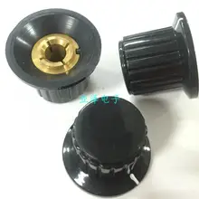 Качество черная шляпа замок Винт Ручка потенциометра 6 мм Диафрагма 25*19 медными жилами для 6 мм диаметр вала
