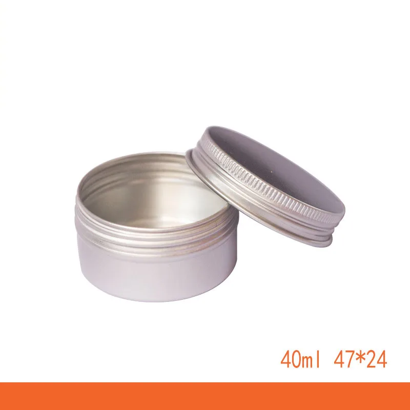 

Cosmetic Cream Container Screw Cap Pomade Packing Box 40ML Round Empty Candy Box Aluminum Lip Balm Candle Jar Dia 47mm Tin Cans