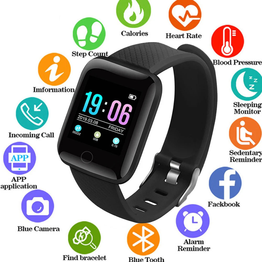 

Smart Watch Men Waterproof Sport Fitness Activity Tracker Women Smartwatch Heart Rate Sleep Monitoring Wristband Multi-languag
