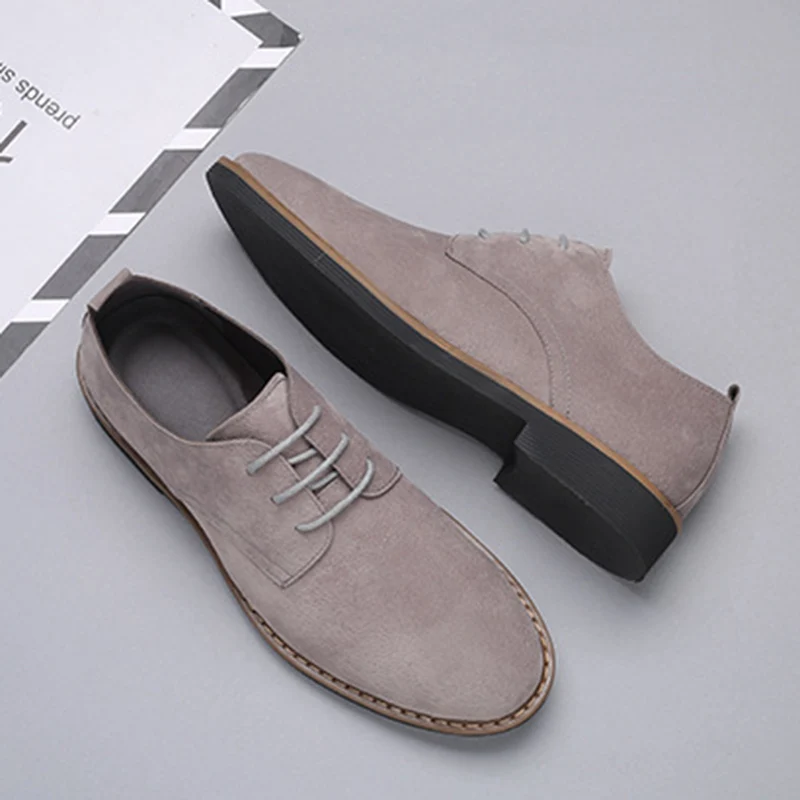 REETENE-Chaussures décontractées en cuir floqué pour hommes, chaussures confortables, grande taille 38-50, printemps et automne