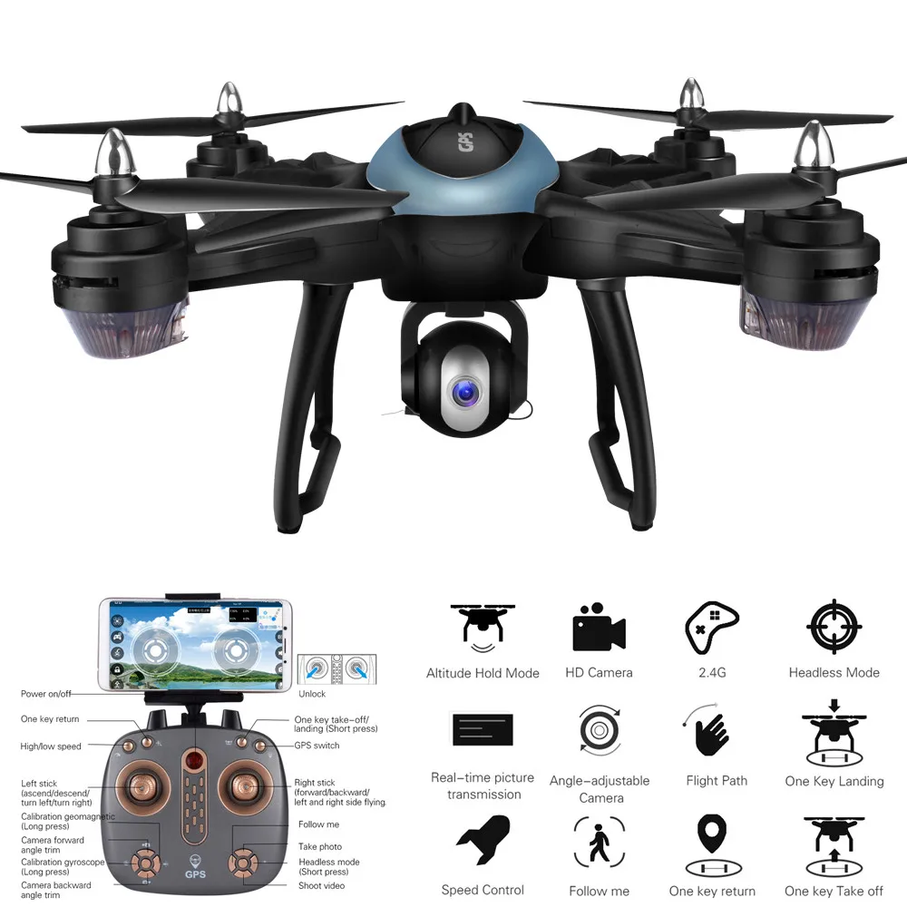 RC Quadcopter Drone With Wide Angle HD Camera LH X38G Dual GPS FPV