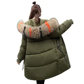 

Winter Women Jacket 2018 Winter Coat Women Long Parka Fur collar Hooded Cotton Padded Coats Women Wadded Jackets Plus Size S-3XL