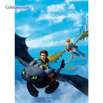 

Cartoon Film Background Photo Black Dragon with Hickup and Their Friends Flying in the Sky 5x7ft Ocean with Mounts Backdrops