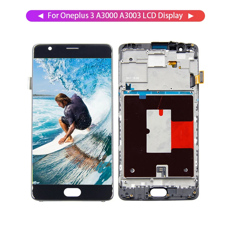 

For Oneplus 3 A3000 A3003 Oneplus three LCD Display Digitizer Screen Touch Panel Sensor Assembly with Frame EU Version