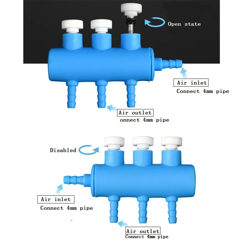 4/6/8/10/12 способ аквариумный воздушный поток Управление впускная труба распределитель сплиттер насос аксессуары для аквариумов