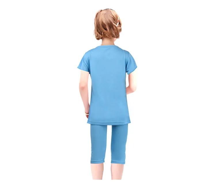 Коллекция года, детская одежда пижамный комплект с Эльзой для девочек, Хлопковая пижама для девочки с короткими рукавами, детские пижамы, комплекты одежды Одежда для девочек возрастом от 2 до 8 лет, CK009