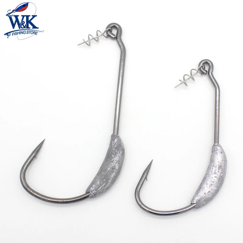 NEW 26x Offset Hooks Weighted Wide Gap Weedless Soft Lures Worm Pike Perch 