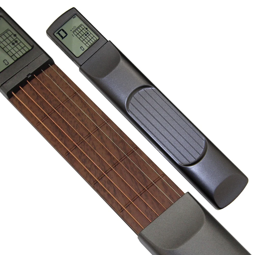 Pocket Guitar Trainer Electronic Screen Wooden Guitar Practice Tool