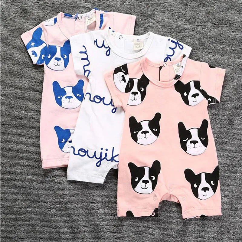 

2018 Summer Fashion Cartoon dog pattern Girl Clothes newbron Baby girls jumpsuit Children One-Piece Rompers Clothes