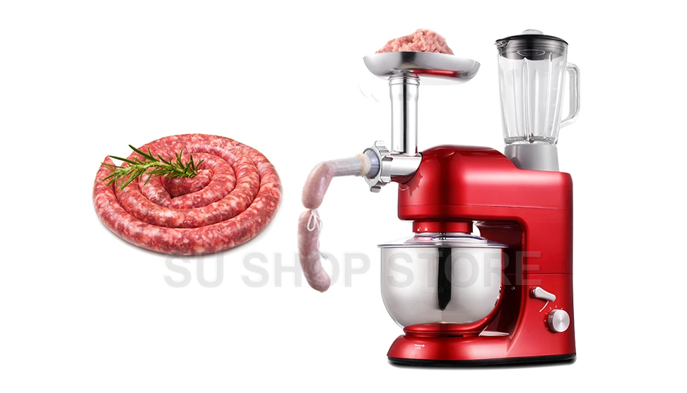 CHEFTRONIC Stand Mixer SM-1086 1000W 5L Bowl 6 Speed Tilt-Head Multifunction Kitchen Electric Mixer Machine (Red)