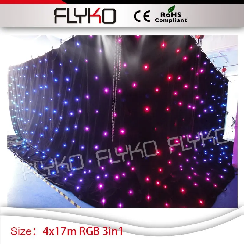 

14ft*56ft customized size RGB 3in1 leds twinkling display star curtain