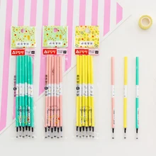 18 шт./компл. Kawaii 0,5 мм Карамельный Цвет Цветок Пластик черный чернилами Заправка для гелевой ручки для написания ведет канцелярские принадлежности, школьные принадлежности