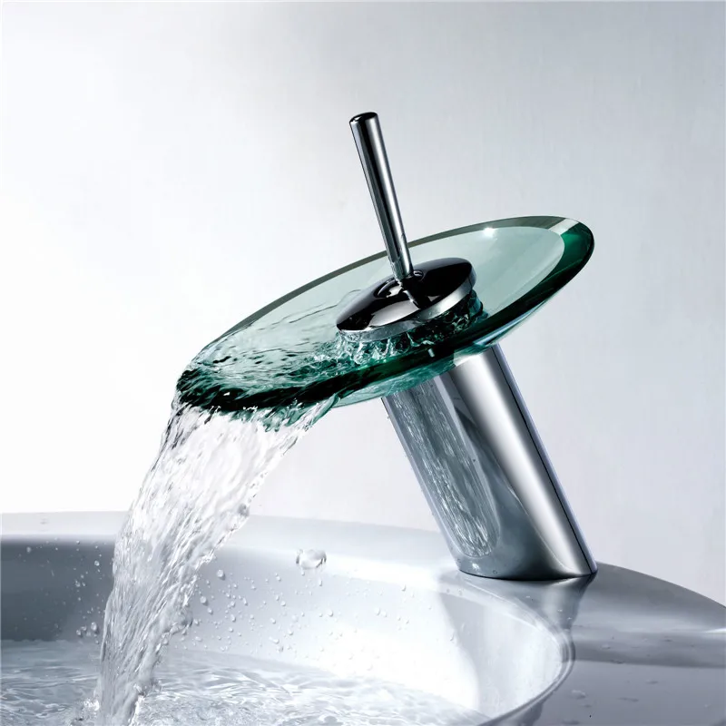 

Wholesale And Retail Polished Chrome Waterfall Spout Bathroom Basin Faucet Modern Round Sink Mixer Tap