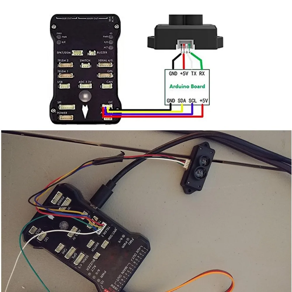 Shipment from China and Russia warehouse TFmini-S Lidar Range Finder Sensor Module 0.1-12m  Ranging for  Pixhawk  UART &IIC 4