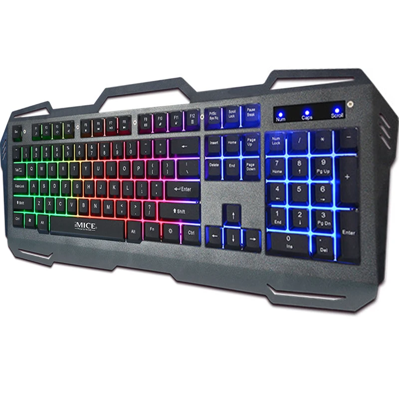 

iMice AK-400 Gaming Keyboard USB Wired Gamer Keyboards 104 Key Metal Panel Floating Backlit Keyboard For PC with Russian Sticker