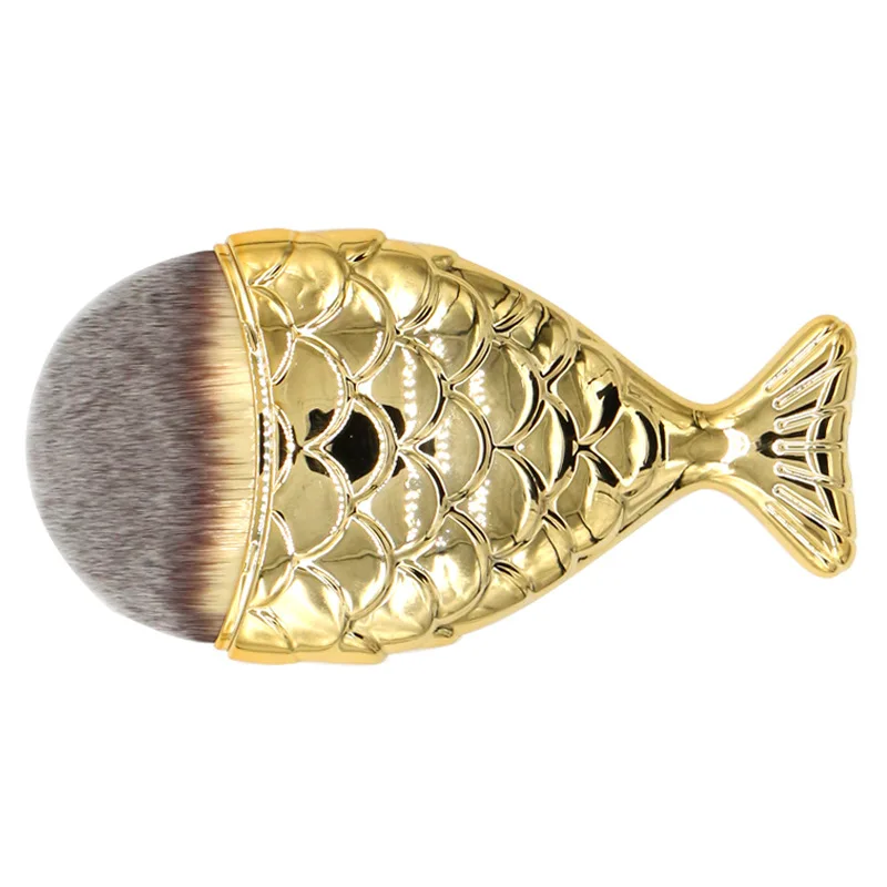 1 шт. большой круглый Top Фонд Русалка щетку мягкие волокна пудра Blush Brush портативный рыбий хвост Фонд Make up brush