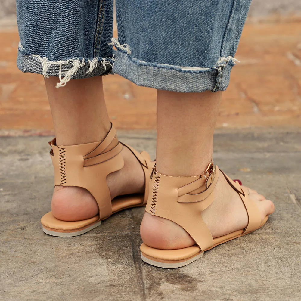 Г.; обувь в гладиаторском стиле; женские летние повседневные сандалии с ремешком на щиколотке на низком каблуке; большие размеры 35-43