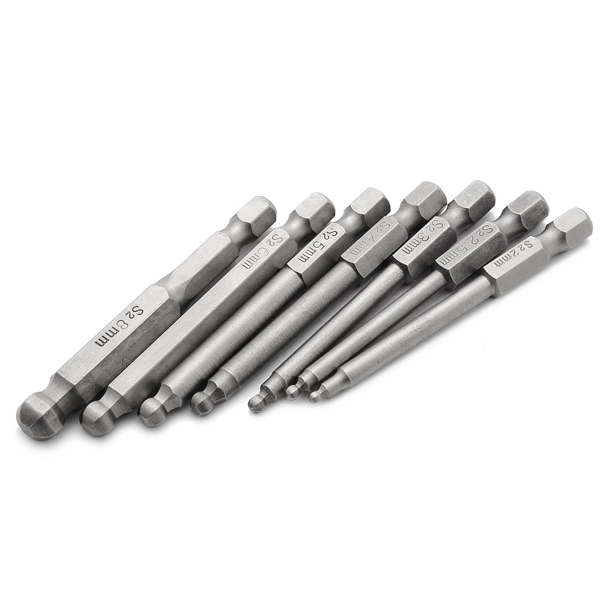 Mayitr 7 Pcs 2.5'' 65mm Hand Tools Screw Driver Magnetic Ball End Hexagon Head Hex Screwdriver Bits Drill Tool