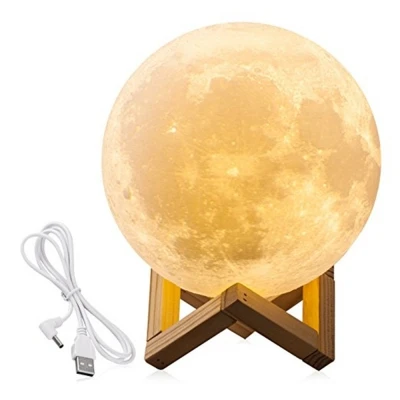 Moon Light 3D LED Printing Lamp with USB Touch Control and Charger Warm Cool White Night 5.52 in | Освещение