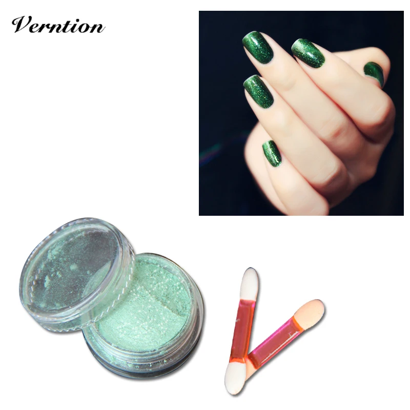 

Verntion Nail Design Rubbing Acrylic Powder Mirror Effect Glitter Holographic Powder Chrome Pigment Semi Permanent Gel Polish