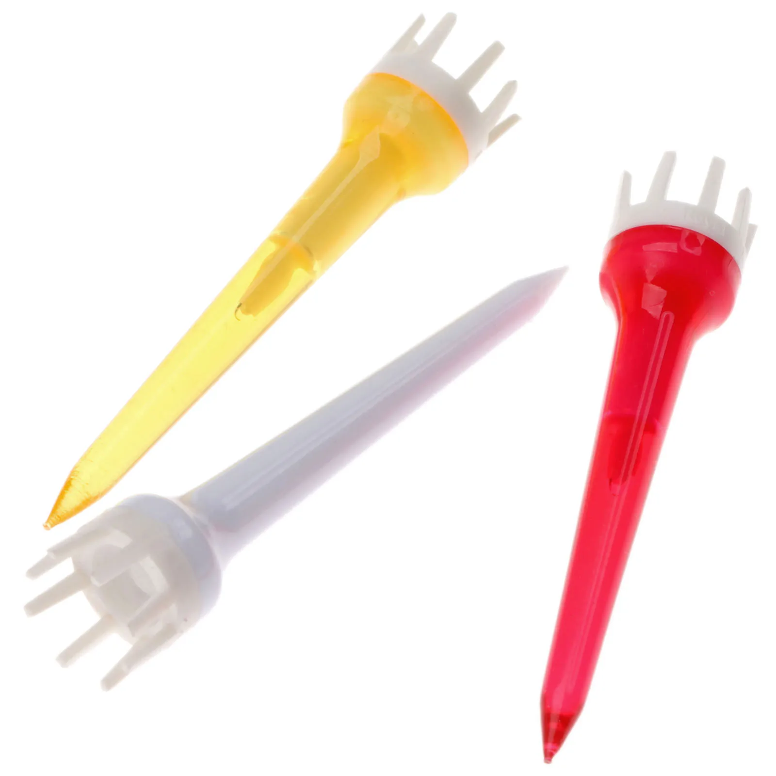 SURIEEN 100PCS Plastic 62mm Golf Tees Golf Crown Booster Reduce Friction Tee Golf Accessries Random Color Golfer Training Tools