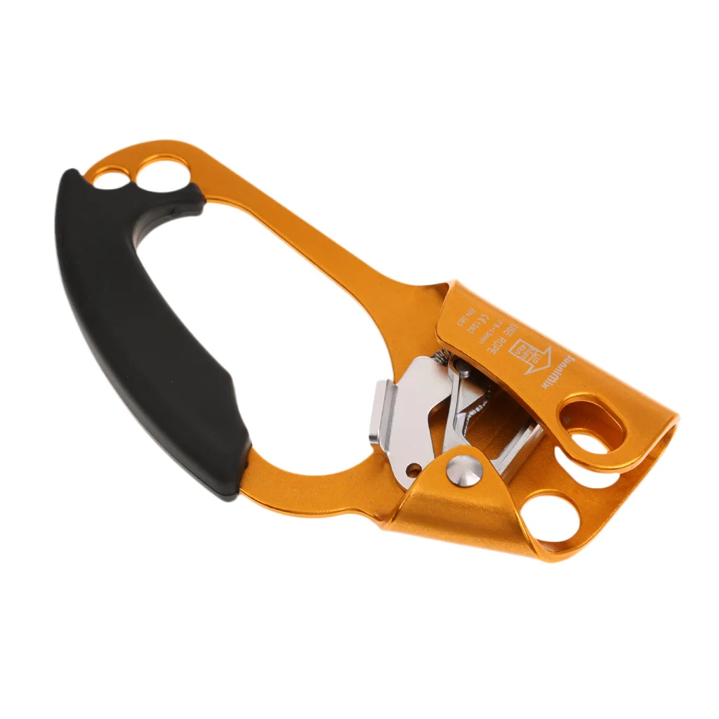 Tree Rock Climbing Hand Ascender Riser 8-13mm Rope Clamp Black Left Hand for Mountaineer Rescue Survival Camping Hiking Access