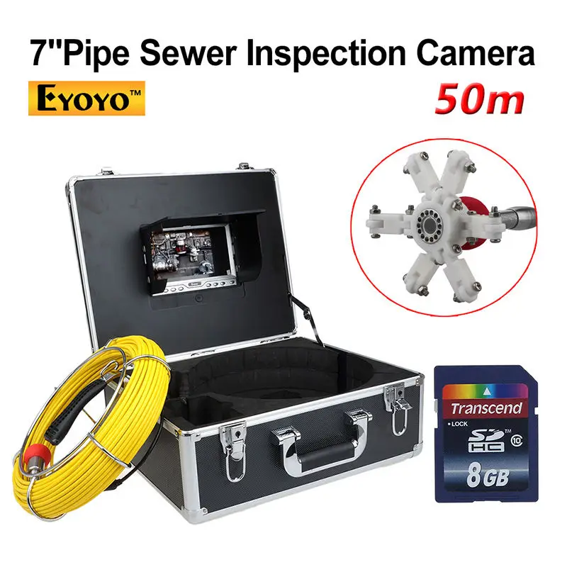 EYOYO 7D1 50 м 7 &quotЭкран DVR канализационных труб Водонепроницаемый видео Камера