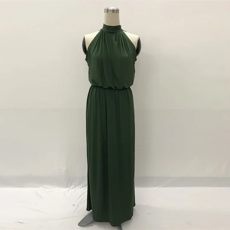 Kostlich Loose Casual Plus Size Ladies Dreses Elastic Waist Back Bow Tie Sexy Women Long Dress O-Neck Sleeveless Summer Dress (19)