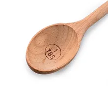 Буковые мерные ложки со шкалой, кухонная ложка для выпечки