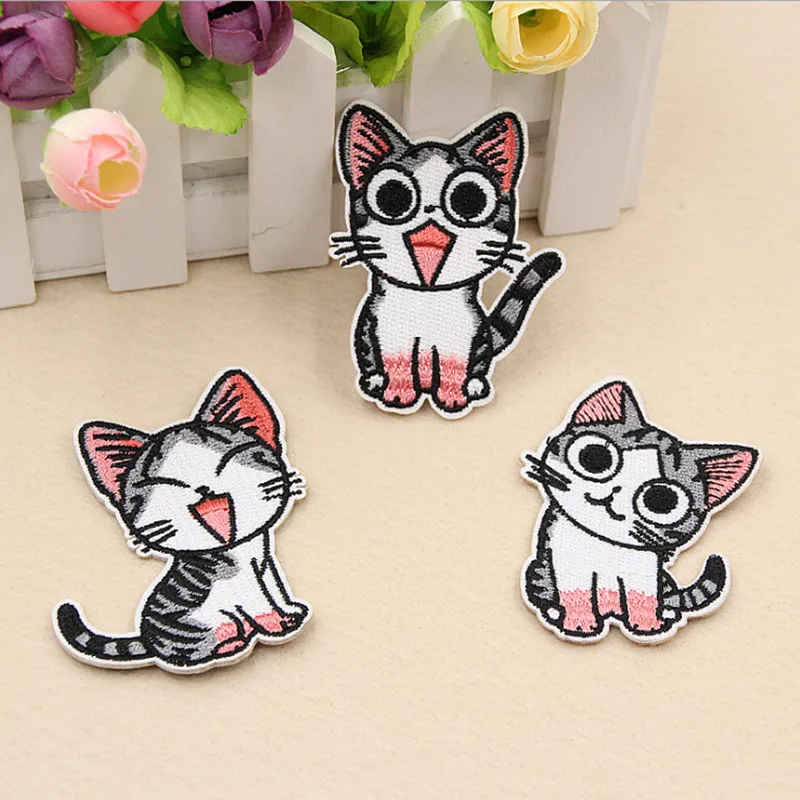Хлопчатобумажные нашивки Kawaii Chi's Cat Meow Star Man 3 шт. с героями мультфильмов для