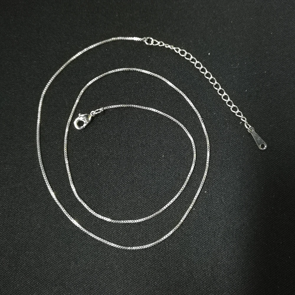 

40 to 45cm adjustable thin box chain with Rhodium plated copper material for necklace making