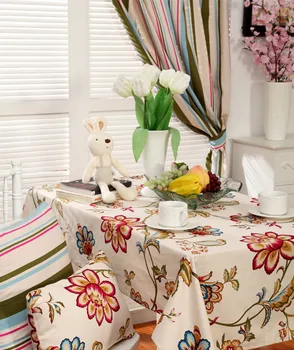 

Active double-double weft cotton tablecloths curtains cushions printed canvas fabric products hibiscus color string [thinking]