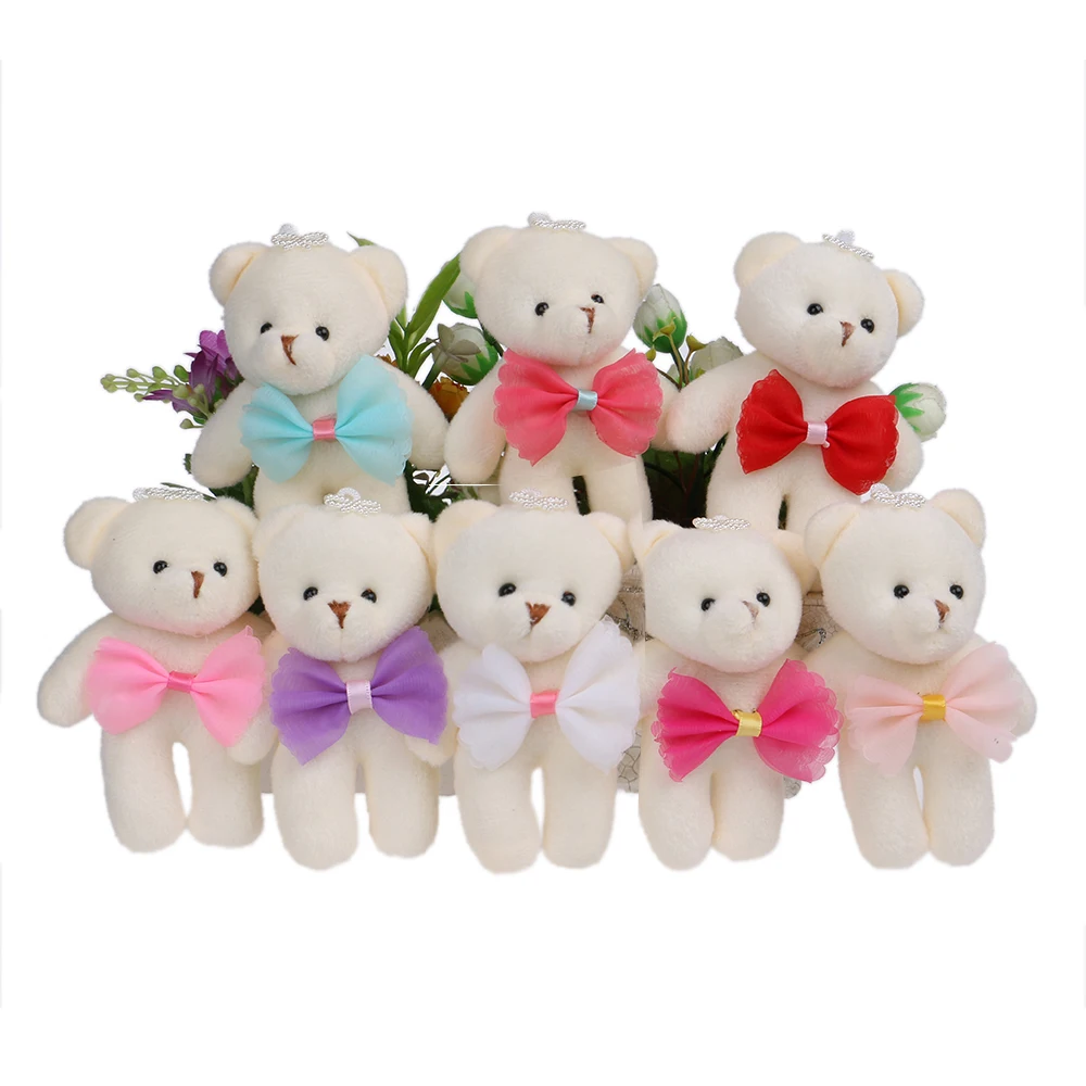 Mixed 8 Colors Plush Toys Bow Cute Korean Style Mini Baby