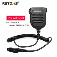 Модернизированный IP67 Водонепроницаемый PTT Динамик Микрофон для Ailunce HD1 Retevis RT29/RT87/RT82 двухстороннее радио Walkie Talkie