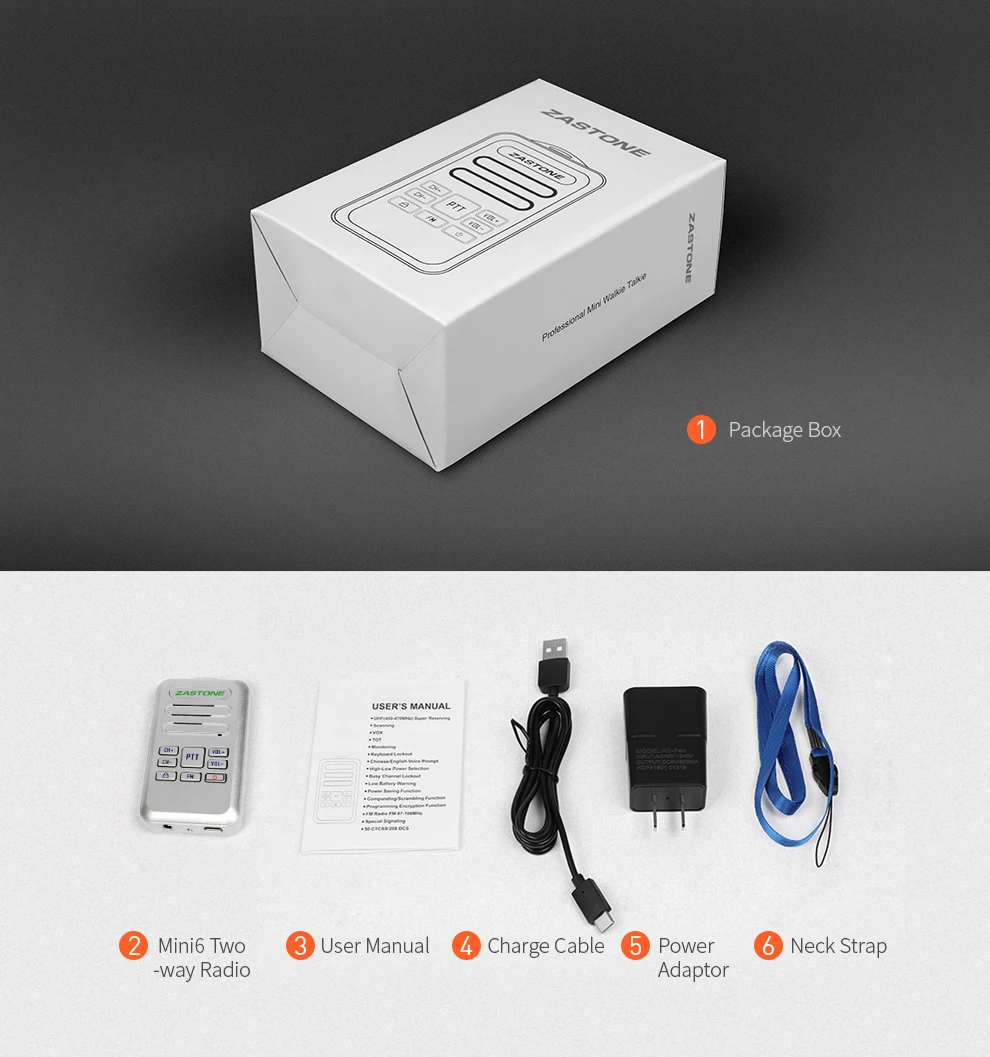 Zastone Mini6 UHF 440 470 МГц 16 каналов Мини Портативная рация 2 Вт 1000 мАч портативная Raio
