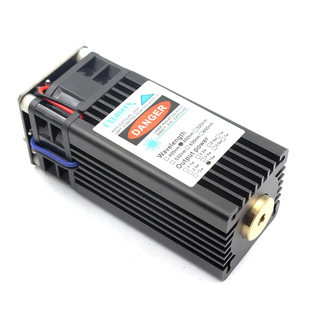 

oxlasers High Power 15W DIY Laser Head TTL 450nm Blue Laser Module for CNC Engraving Cut Plywood and Engrave on Stainless STEEL