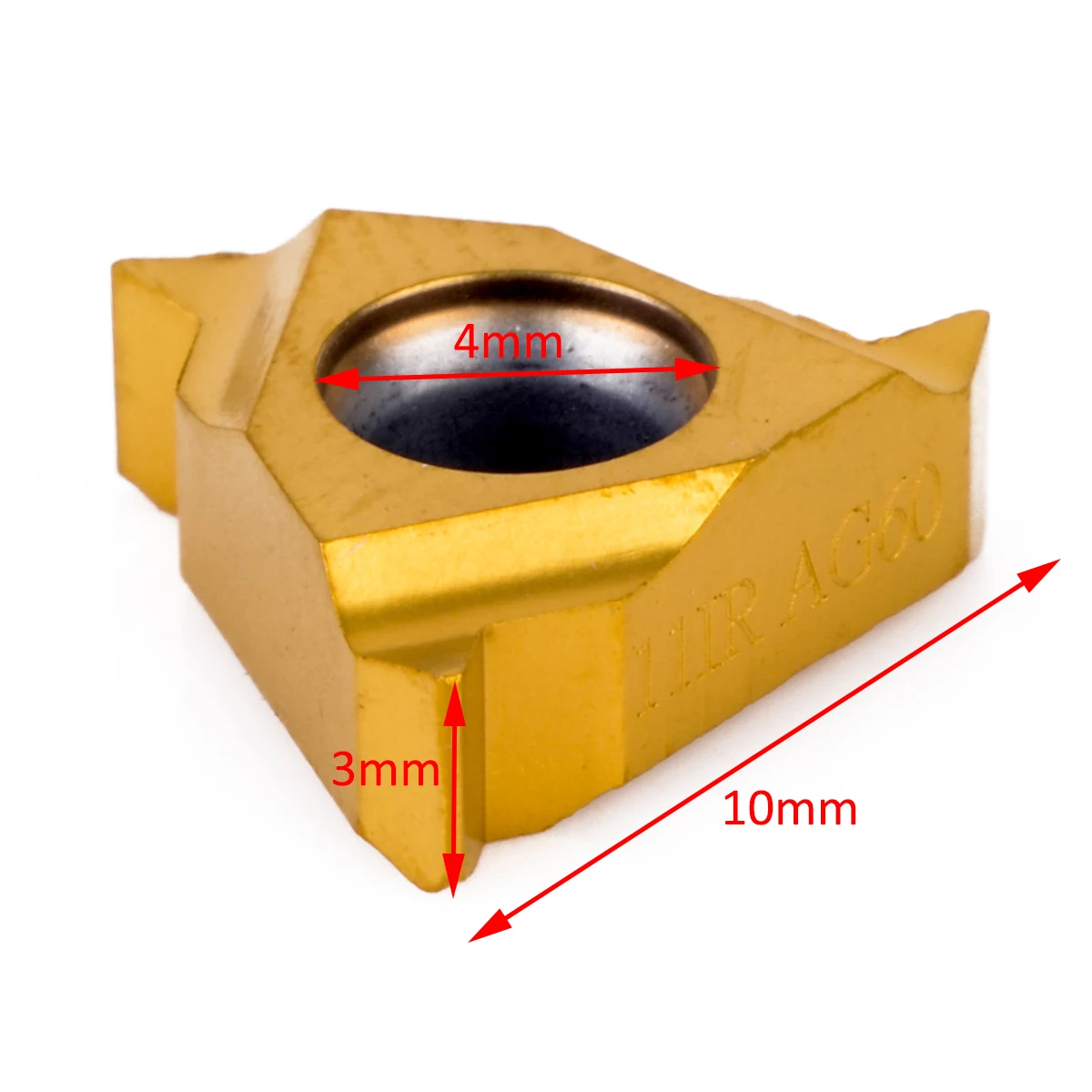 

Practical 11IR AG60 Carbide Insert Cemented Golden Blades CNC Lathe Threading Turing Cutter for Boring Bar 10mm*3mm