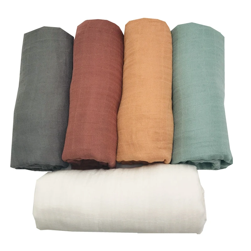 

Bamboo Muslin Swaddle Blanket Newborn Diaper Accessories Soft Swaddle Wrap Baby Bedding Bath Towel Solid Color from LASHGHG