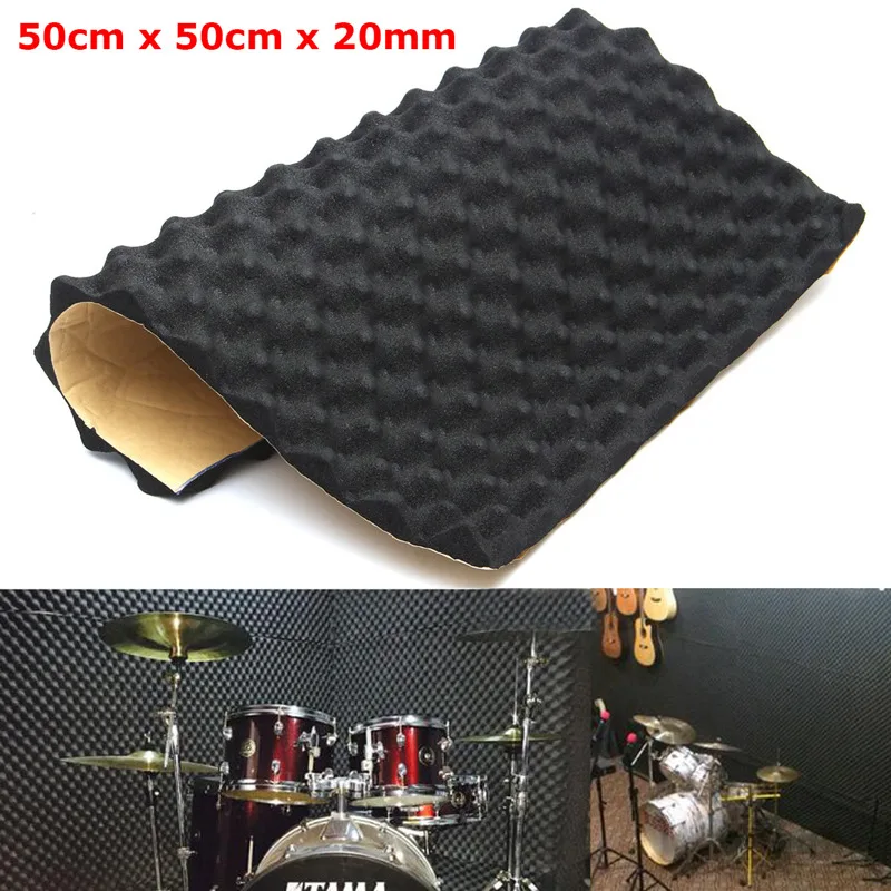 Звукоизоляционный поглотитель звука 50x50cmx20mm 1 шт. самоклеющаяся резина для