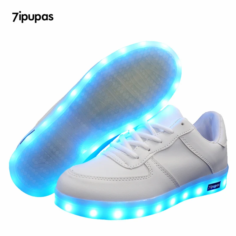 7ipupas Size 25-44 II Dynasties white Luminous Sneakers USB Children Shoes With Led Light Up For Kids Boys Girls Growing sneaker