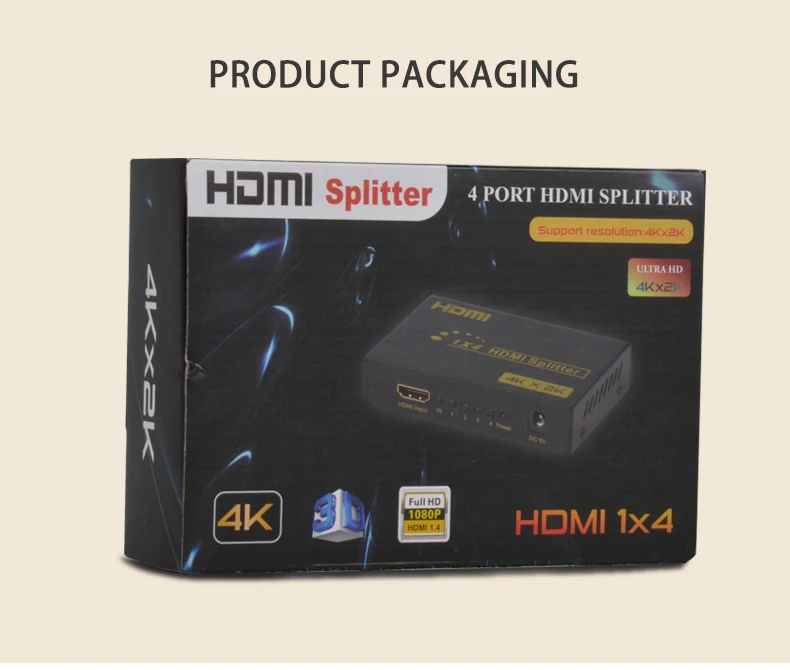 Разделитель с мультимедийным интерфейсом высокой четкости 1 в 4 из hdmi-разделитель усилитель HDCP 1080 P 4 K двойной Дисплей для HDTV DVD PS3 Xbox