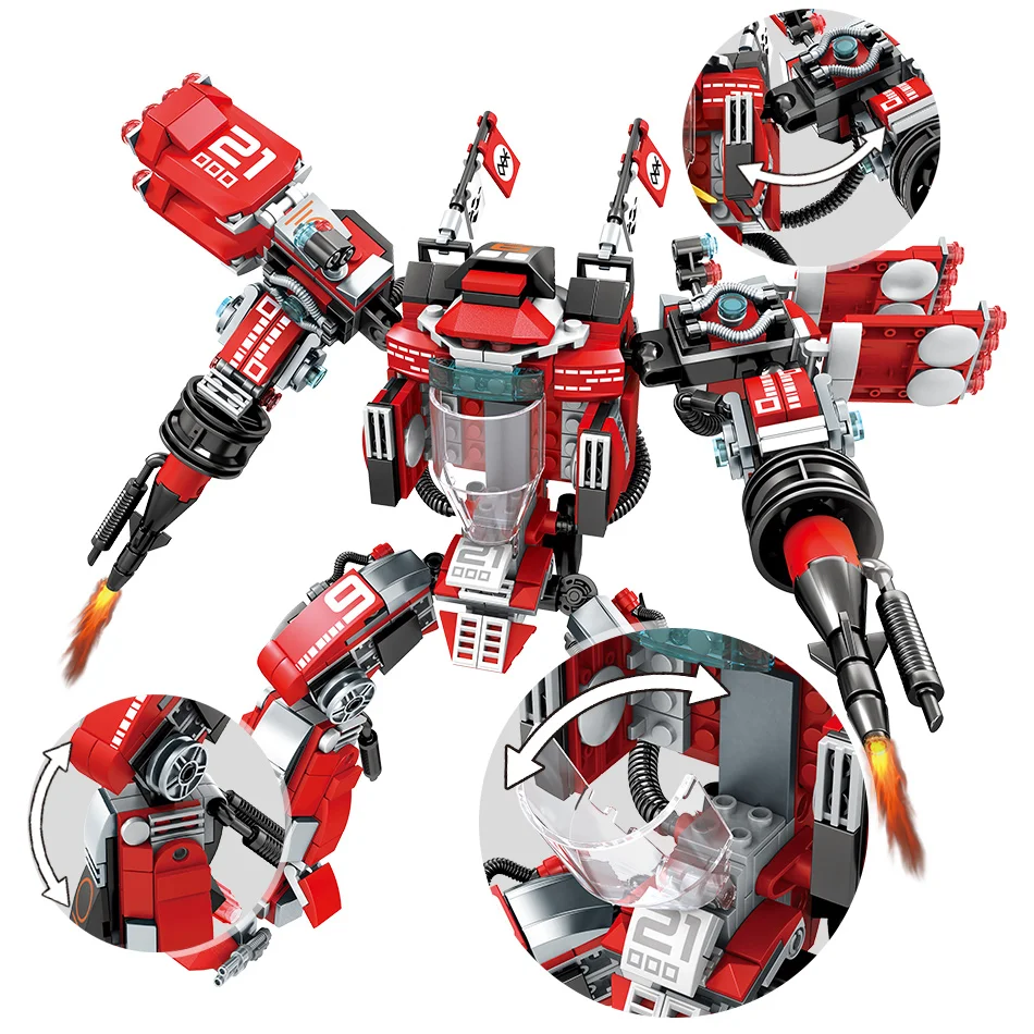 737 шт. Ninjaed Movie Red Mech Technic Сборная модель строительные блоки игрушки для детей Набор DIY развивающие подарки
