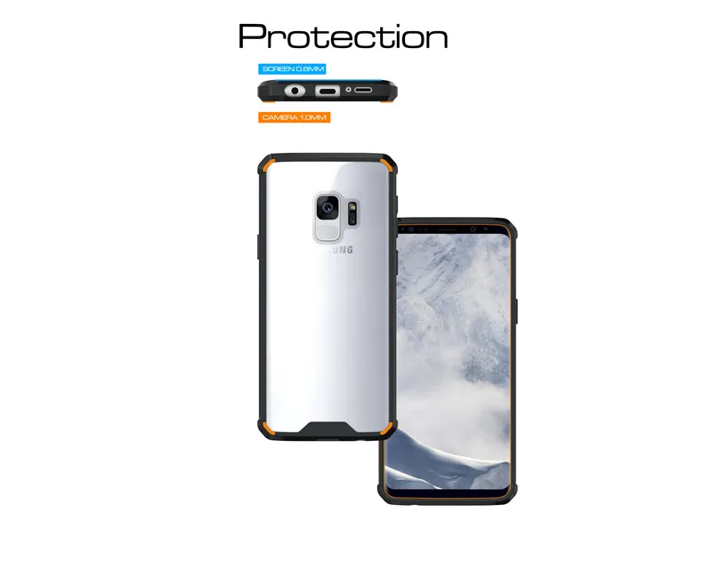 For Samsung Galaxy S9 Case Rugged Armor Transparent Hybrid Shockproof Holster Hard Case For Galaxy S9 Phone Protective Cove (4)