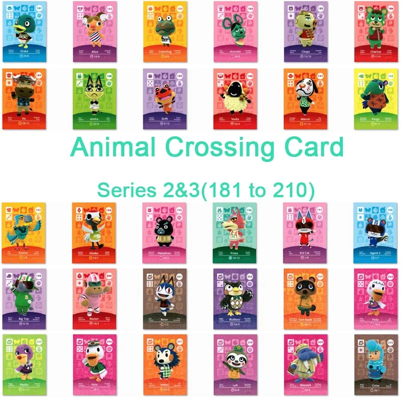 Animal Crossing Card Amiibo Card работа для NS игр серии 2 и серии 3(от 181 до 210