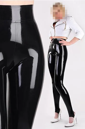 

Latex Leggings High Wasit Rubber Trousers Rubber Skinny Women Latex Trousers