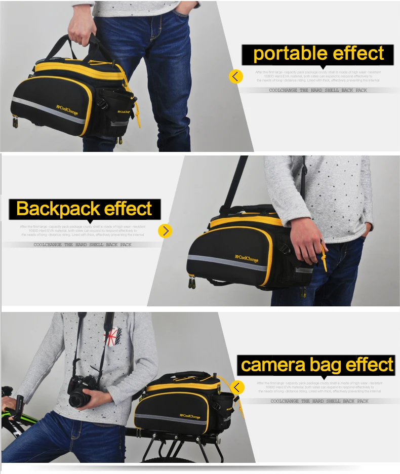 Best CoolChange Waterproof Bicycle Bag 35L Multifunction Portable Cycling Rear Seat Tail Bag Bike Bag Shoulder Handbag Accessories 40