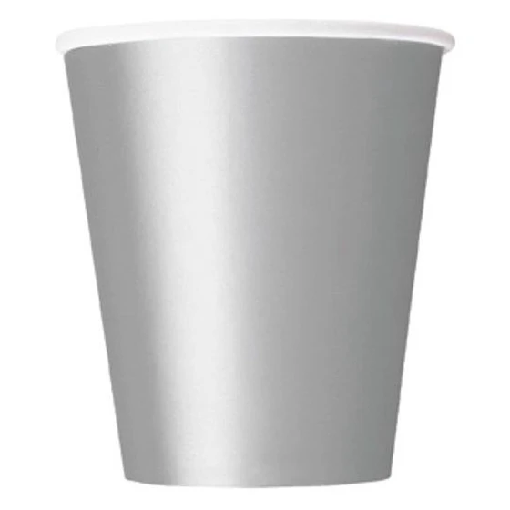 Мягкий-20 бумажных стаканчиков(9 унций)-простые твердые цвета посуда для вечеринки в честь Дня Рождения питания(серебристо-серый